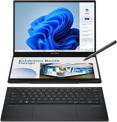 ASUS Zenbook Duo Laptop, Dual 14  OLED 3K 120Hz Touch Display, Evo