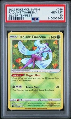 2022 POKEMON SWORD & SHIELD SILVER TEMPEST #016 RADIANT TSAREENA PSA 10