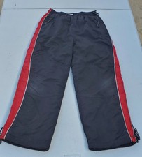 Wolf Youth 134 Snow Pants Insulated Fleece Lined Gray Red 8 9Y Needs Repair