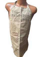 Khaki The Pampered Chef Consultant Apron w/Single Pocket, Double Tie