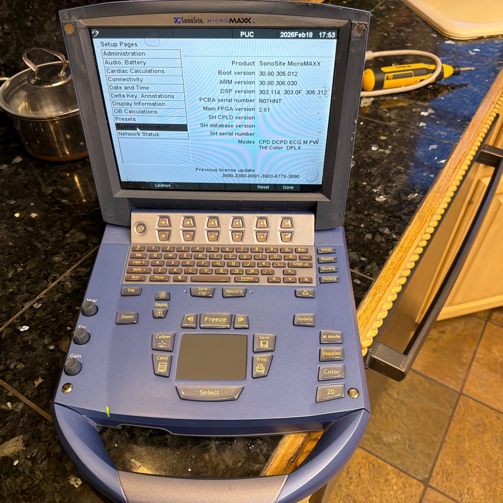 Sonosite MicroMaxx Portable Ultrasound Device