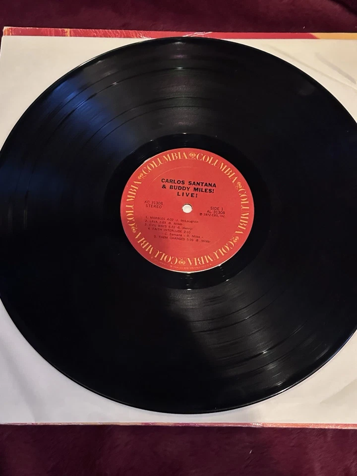 Carlos Santana & Buddy Miles! Live! LP 1972 Columbia KC 31308 1st Press EX/EX - Image 3 of 4