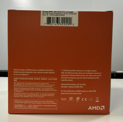 AMD Ryzen 7 2700X Processeur - 3,7 GHz Octa-Core - Socket AM4 - YD270XBGAFBOX - Occasion