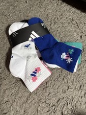 adidas Girl's Cushioned Climacool Quarter Socks - 6 Pairs Size Medium: 2Y-5Y