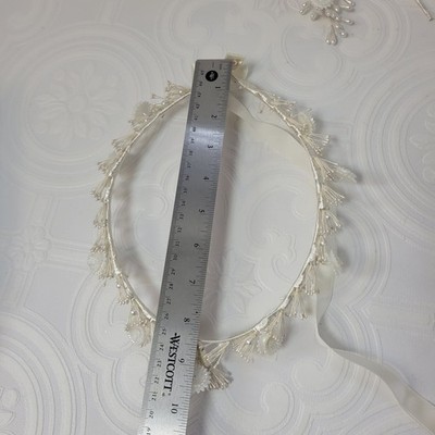 Vintage Greek Stefana‎ Wedding Crowns Ivory Pearls Floral 1980\'s Orthodox Vintage Greek Stefana Wedding Crowns Ivory Pearls Floral  main image 2