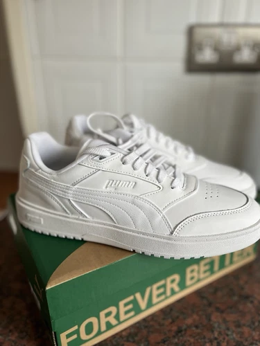 Scarpe da ginnastica bianche Puma Double Court prezzo di listino £74 99