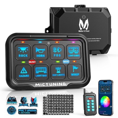P8Y 8 Gang Switch Panel Auto Dimmable Relay Circuit Control App&Wireless Remote