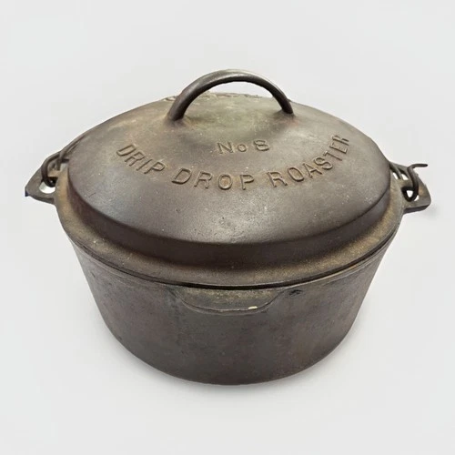 VTG Wagner Ware Sidney O Cast Iron Drip Drop Roaster Dutch Oven W/ Lid 1268 No 8