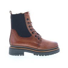 Miz Mooz Davie Womens Brown Leather Lace Up Casual Dress Boots