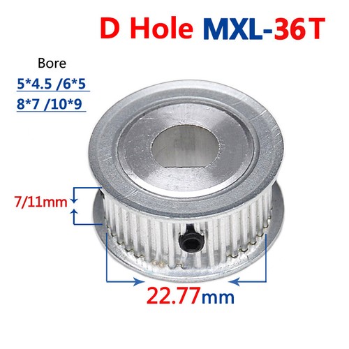 AF-type MXL Timing Belt Pulley Drive Pulley 20T-52 Tooth 6mm/10mm Width D Hole - Picture 9 of 11