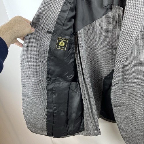 Oxxford 44R Gibbons Wool Cashmere 2 Button Herringbone Blazer Jacket Notch Lapel - Picture 12 of 17