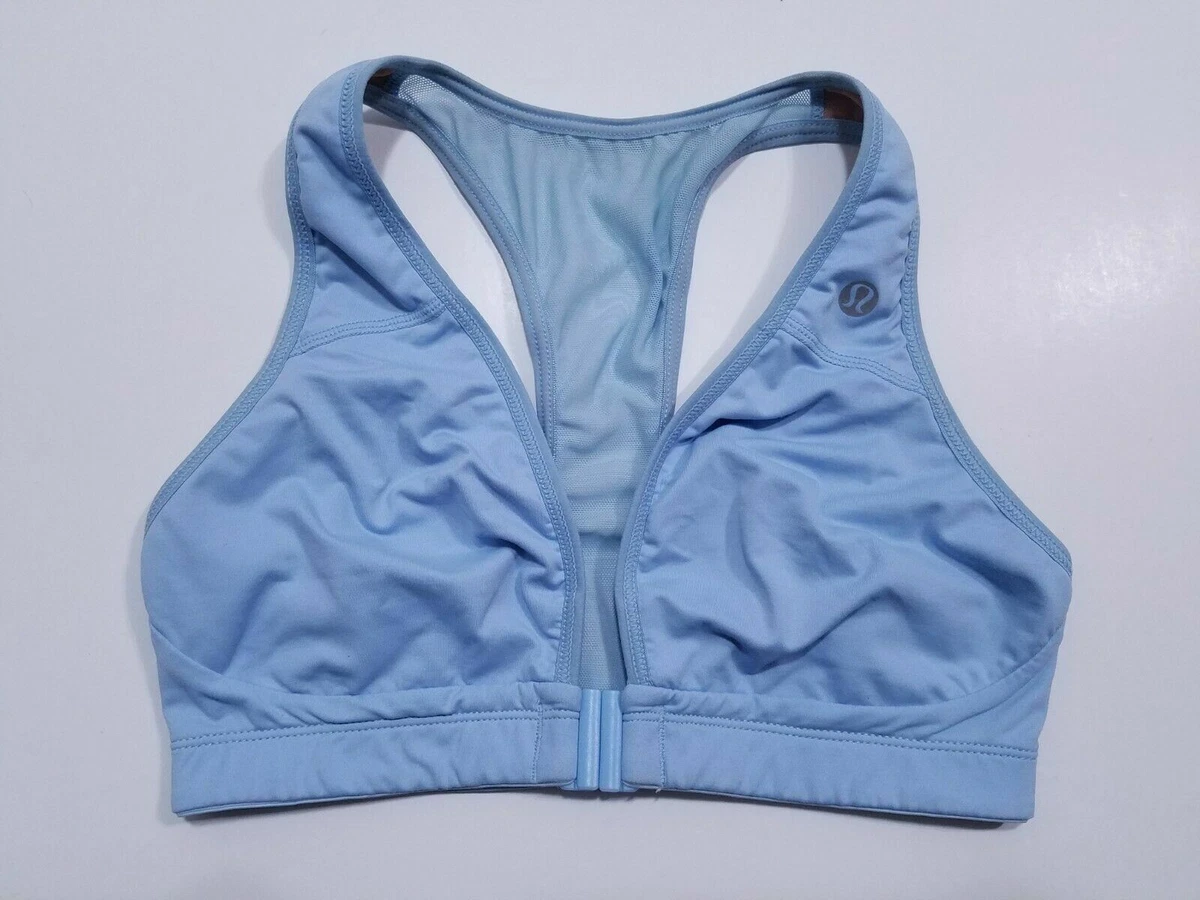 Lululemon Lift & Separate Light Blue Sports Bra Top Size 2 XXS Front Clasp