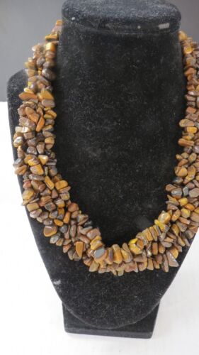 NECKLACE Tribal Various Polished Stone Necklace Bohemian 18" - Picture 2 of 6