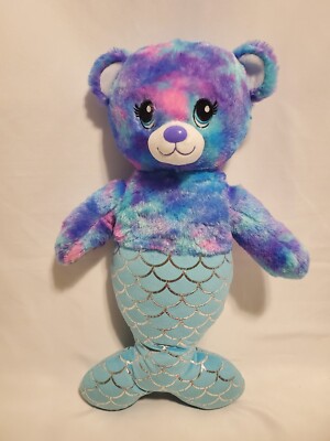 Build a Bear Magical Mer-Bear Mermaid Plush 18  Blue BAB Stuffed Animal