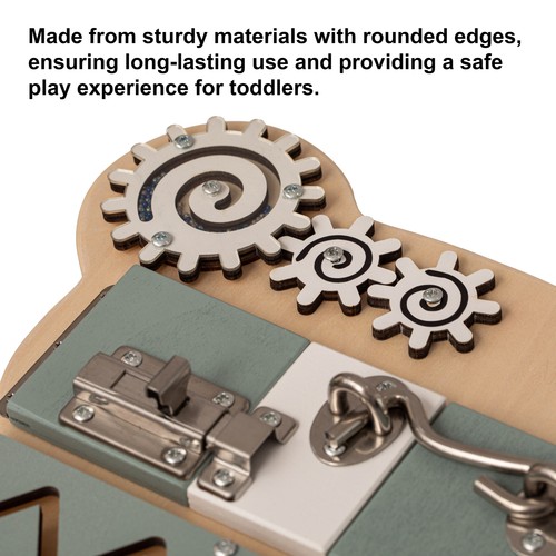NEW Wooden Sensory Bear Shaped Learning Toddler Busy Board - Picture 7 of 10