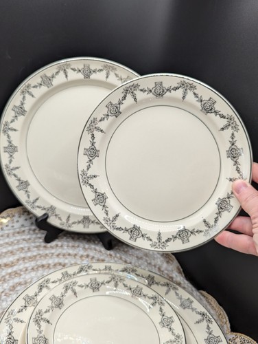 Vintage Taylor Smith & Taylor 1825 Pattern Platinum Floral Swags 4 Piece Sets - Picture 14 of 17