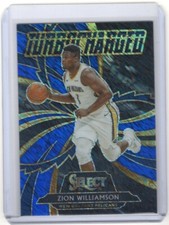 2020-21 Panini Select Basketball Zion Williamson Blue Turbocharged Parallel