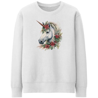 Christmas Unicorn Womens Sweatshirt Farm Animal Her Xmas Sweater Men Women Un...