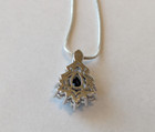 Beautiful One of a Kind Blue Sapphire Pendant in Silver/Rhodium Plating,NewRare — photo 3