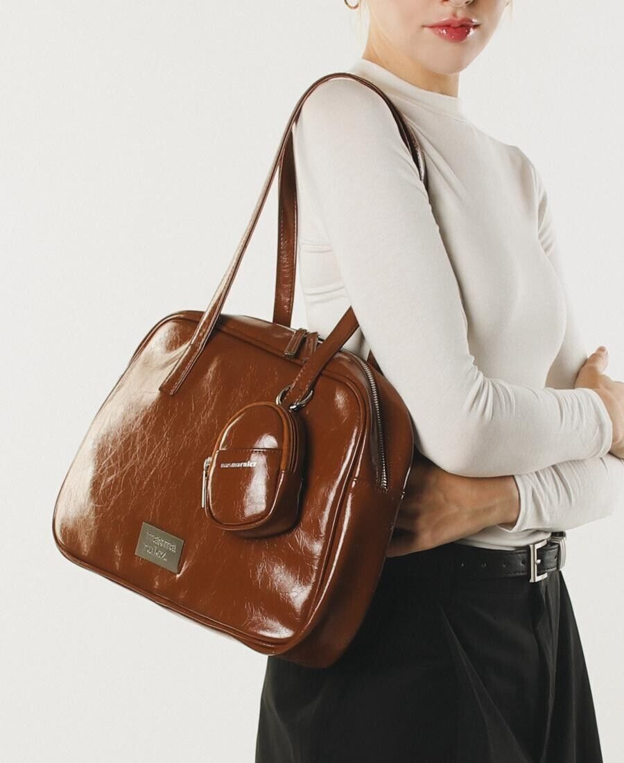 ◆masmarulez◆ 304 leather pouch shoulder bag Brown 5011553 Masmarulez] Korean 304 Leather Pouch Shoulder Bag Brown | eBay