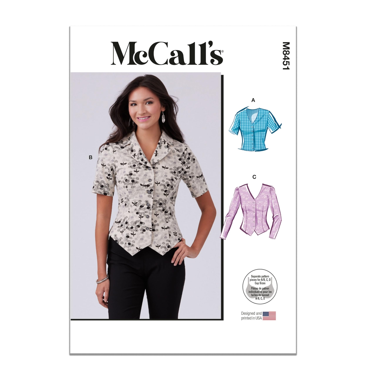 Misses' Vest Style Tops Sewing Pattern Packet, Design Code M8451, Sizes 8-10-...