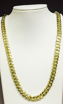 18k Gold Cuban Link Chain 150 Grams 14k Yellow Gold Solid Miami