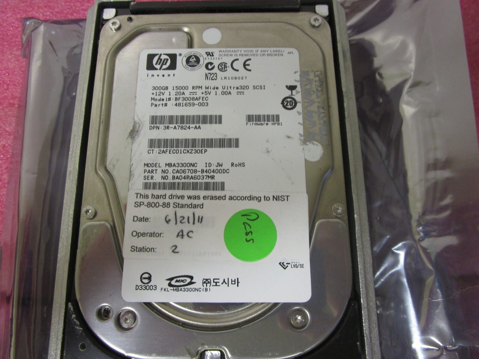 HP Compaq 300GB SCSI Hard Drive 481659-003 BF3008AFEC 15K U320 | eBay