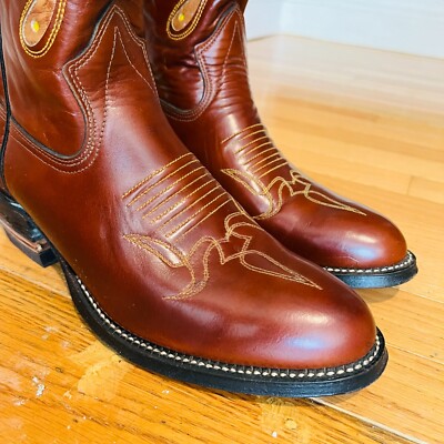 Texas Brand Butterfly Cowboy Boots Style M92 Cognac Men display picture 1
