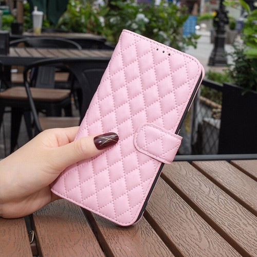 Leather Grid Card Wallet Phone Case For iPhone 11 12 13 14 Pro Max XR XS 8 7 SE - Picture 43 of 64