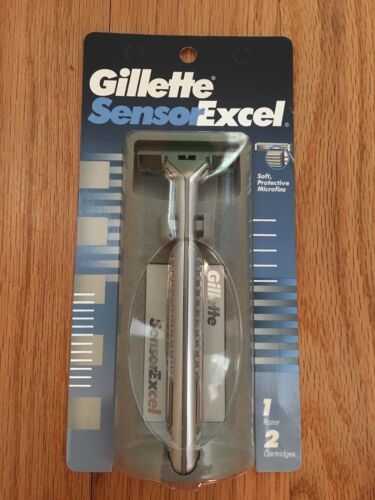 Mango de máquina de afeitar de Gillette Sensor Excel con 2 hojas de cartucho de recarga Gilette