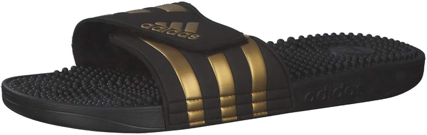 Adidas Adissage Slides, Ciabattine Unisex-Adulto Core Black Gold Met Core Black
