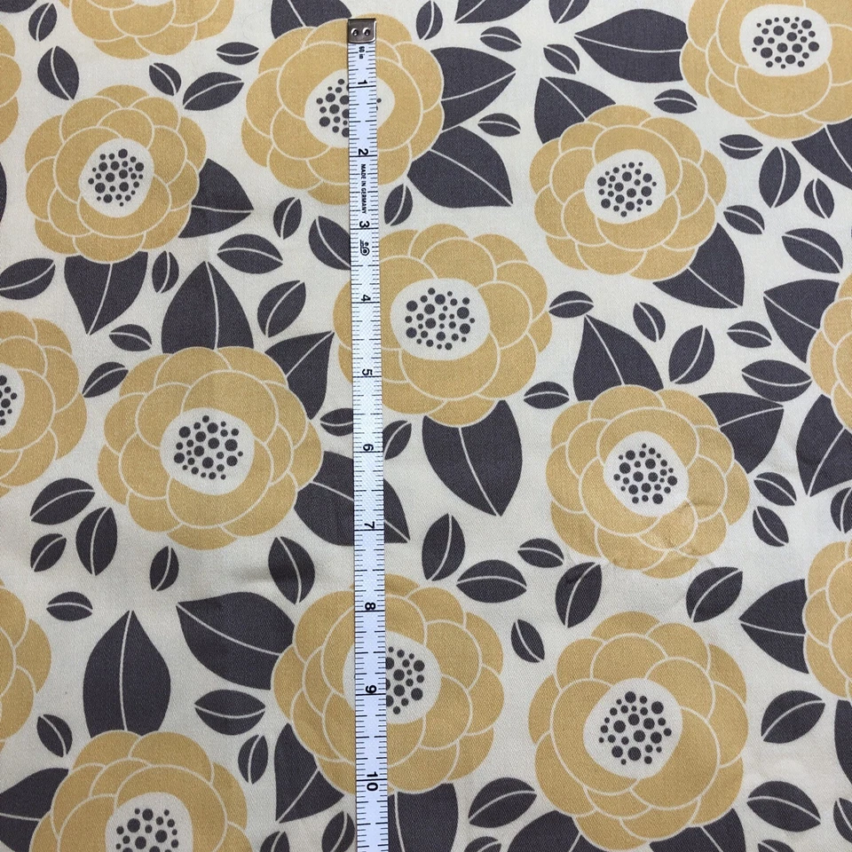 Ginseng Joel Dewberry Westminster Yellow Gray Floral Cotton Twill 2 Yd X 54” - Image 2 of 4