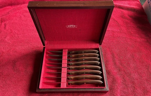 Vintage Cutco 8 Pc # 59 Table Steak Knives Knife Set in Wood Box