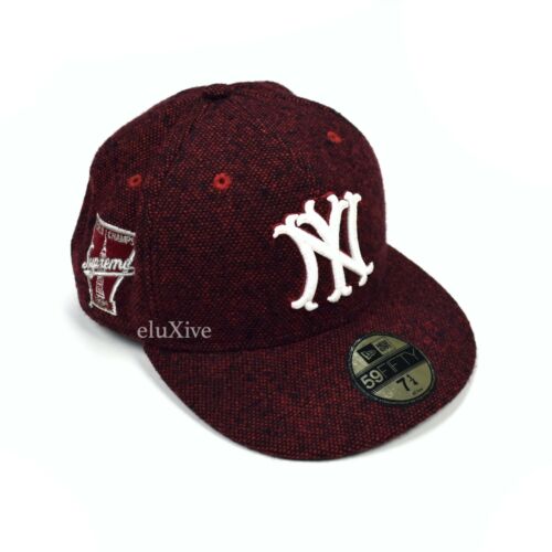 Supreme New Era World Champs NY 'Yankees' Logo Hat Red 7 1/4 FW08 RARE AUTHENTIC - Picture 1 of 9