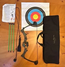 NXT Generation Youth Camo Revolver Bow w/Suction Cup Arrows & LL Bean Case -READ