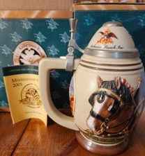 2001 Anheuser Busch Collectors Club Membership Stein “Living the Legacy"