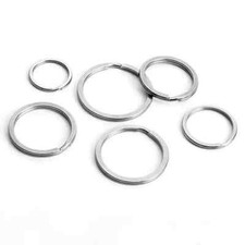 Stainless Steel Split Rings Flat Key Rings Double Loop 15mm - 38mm Small - Large