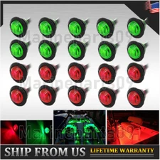20x 3/4" Marine Navigation LED Light Red Green Sealed Boat Deck Starboard Lights
