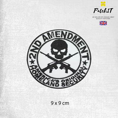 2ND AMENDMENT Security Patch Bügelbild Aufnäher Abzeichen bestickt Patch 