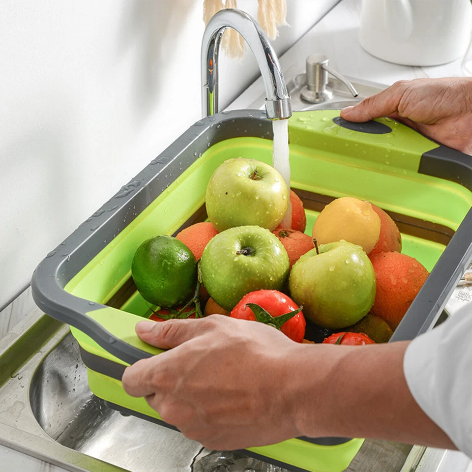 Multifunctional Plastic Sink Cutting Board Foldable Draining Basket Outdoor Dish - image 3 of 4