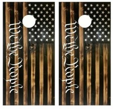 We The People Cornhole Board Wrap LAMINATED Decal Vinyl Sticker 3749