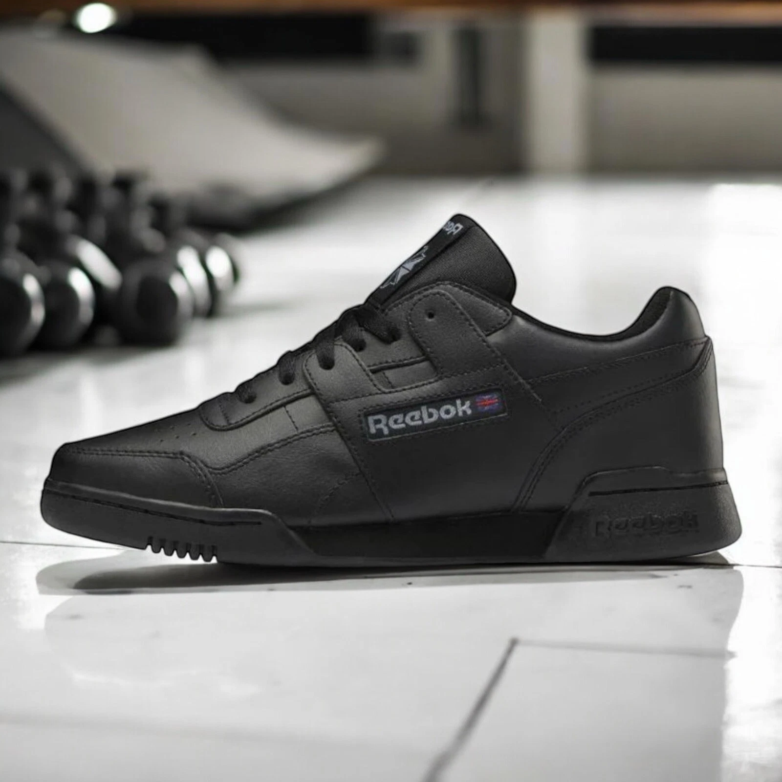Reebok Workout Plus Men’s Training Shoe Athletic Sneaker Black Gym