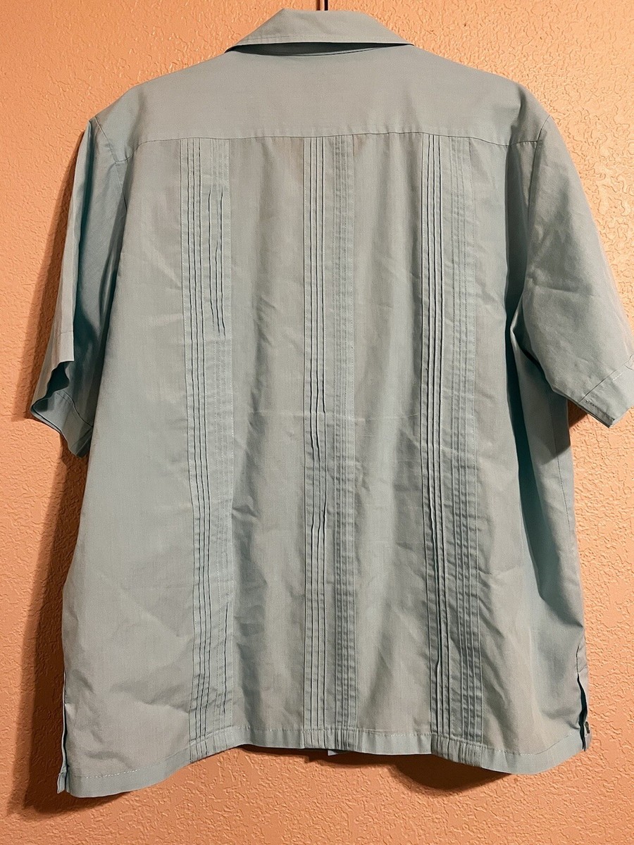 TropiCool Embroidered Guayabera Cuban Cigar Button Up Shirt