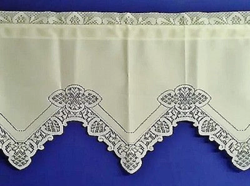 Ecru Heritage Lace Window Valance Prelude 60" x 18" Kitchen Bathroom Bedroom - Image 2 of 4