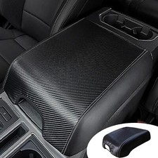 Pincuttee Center Console Cover for 22-23 Ford F150,Carbon Fiber Leather Armreat
