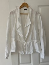 Gorgeous White Linen Grizas Jacket Top Size Xl Lagenlook