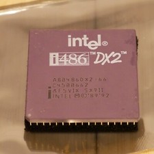 Vintage Intel 486 A80486DX2-66 66 MHz SX911 CPU Tested  Working 10