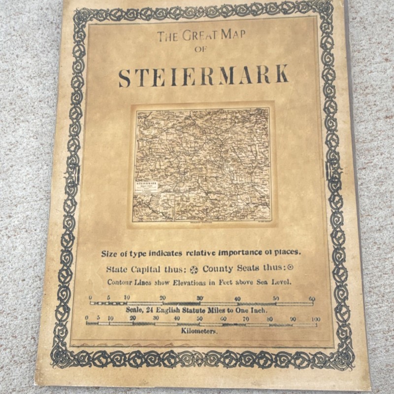 Bibliographisches Institut Topographical Sheet Map of Steiermark Graz Austria