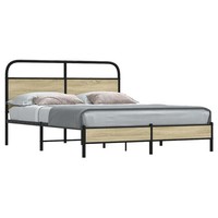 Bettgestell Ohne Matratze 150X200 Cm Sonoma-Eiche Holzwerkstoff