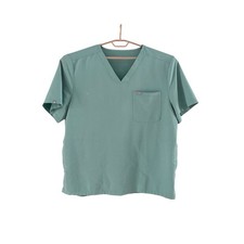 FIGS Men  s Chisec Scrub Top Squared V-Neck Mint Green XXL Tailored Fit 3 Pockets